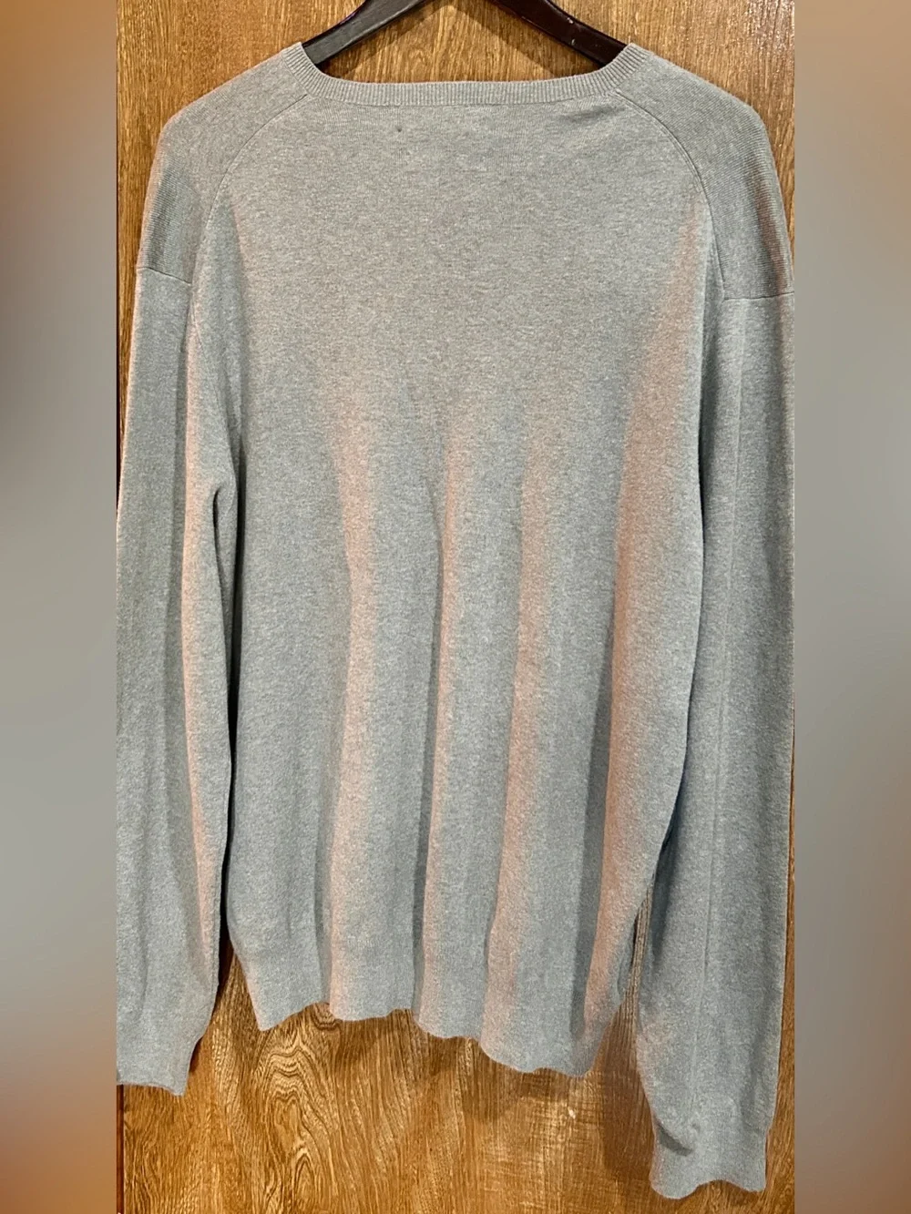 Polo Ralph Lauren XXL Taupe Pima Cotton V‑Neck Sweater Navy Pony